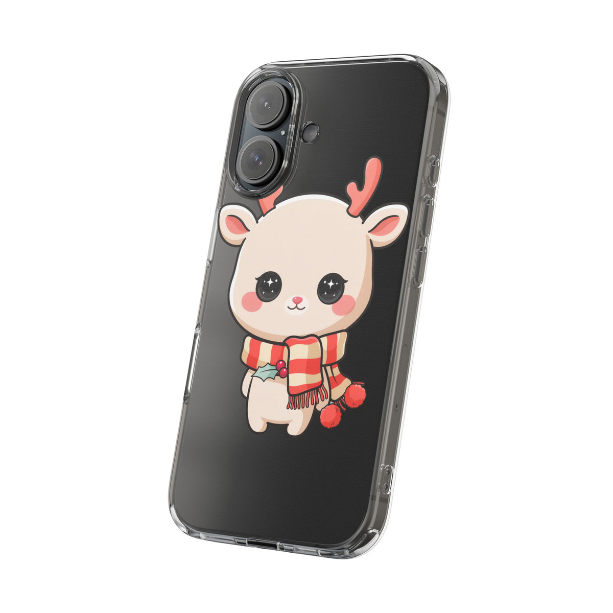 Christmas Reindeer Phone Case, Cute Kawaii Holiday Gift