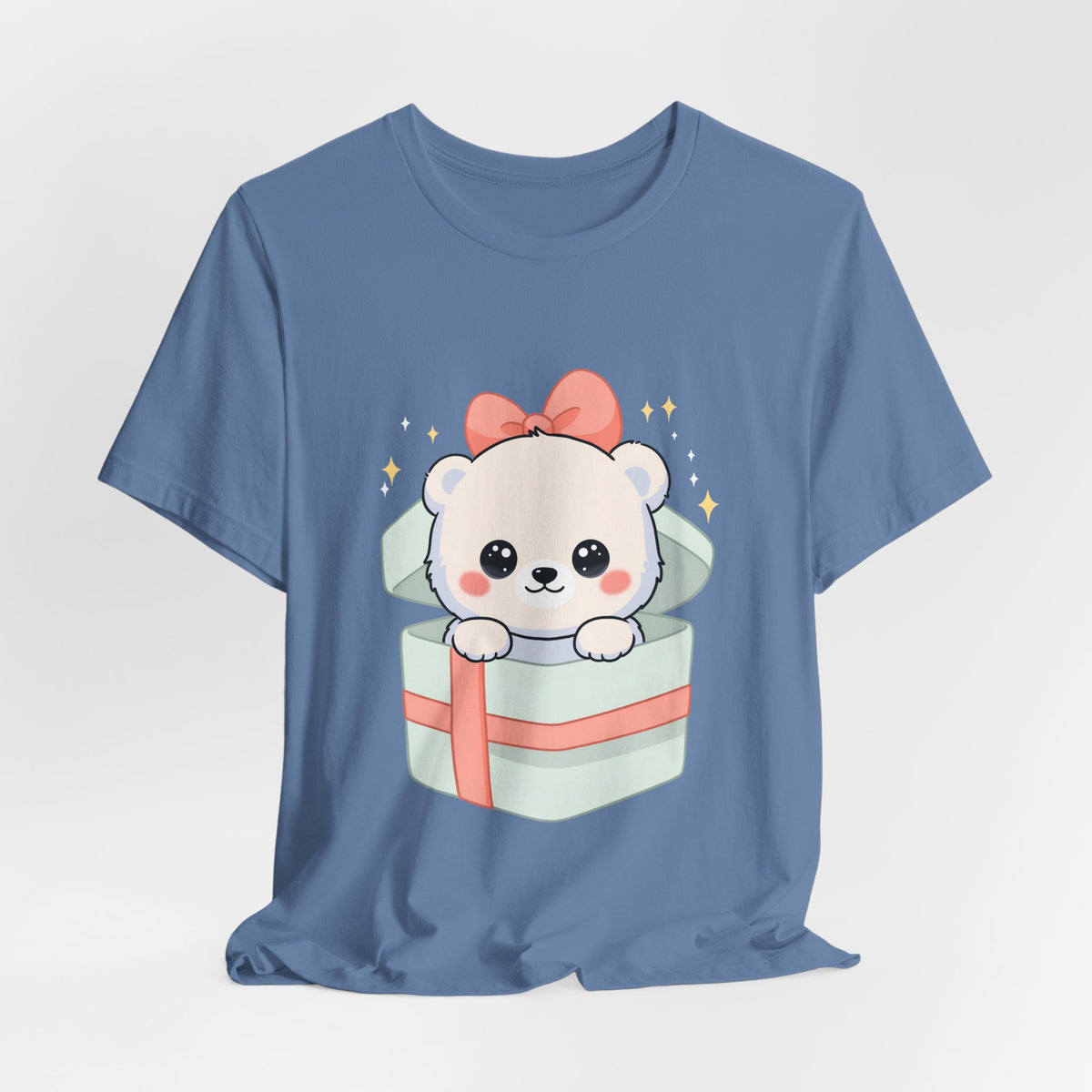 Kawaii Polar Bear Tee, Cute Gift Box Cub Unisex Shirt