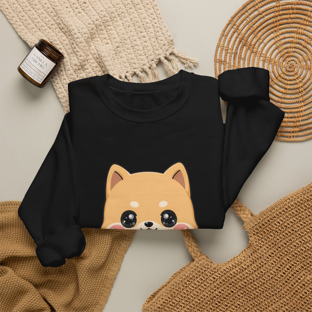 Kawaii Shiba Inu Skateboard Sweatshirt, Cute Dog Lover Gift