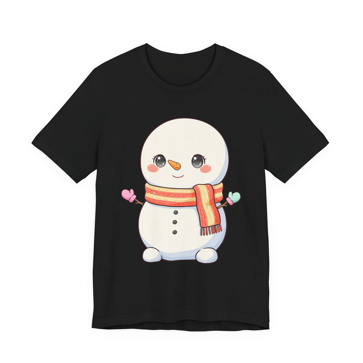 Kawaii Snowman Christmas T-Shirt for Cute Holiday Cheer