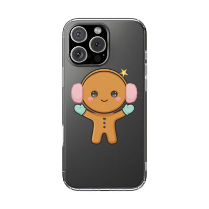 Kawaii Gingerbread Phone Case, Cute Winter Character