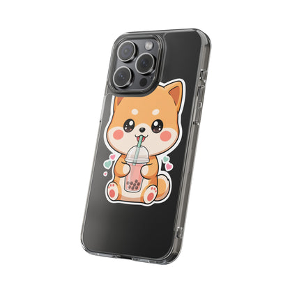 Kawaii Shiba Inu Phone Case for Bubble Tea Lovers