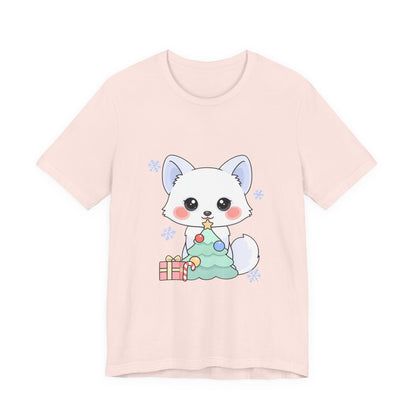 Kawaii Christmas Fox T-Shirt for Cozy Holiday Decorating