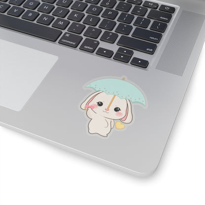 Kawaii Bunny Sticker with Umbrella | Cute Vinyl Decal