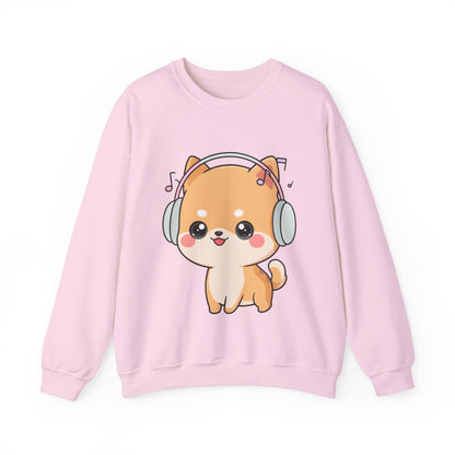 Kawaii Shiba Inu Music Sweatshirt, Cute Dog Lover Gift