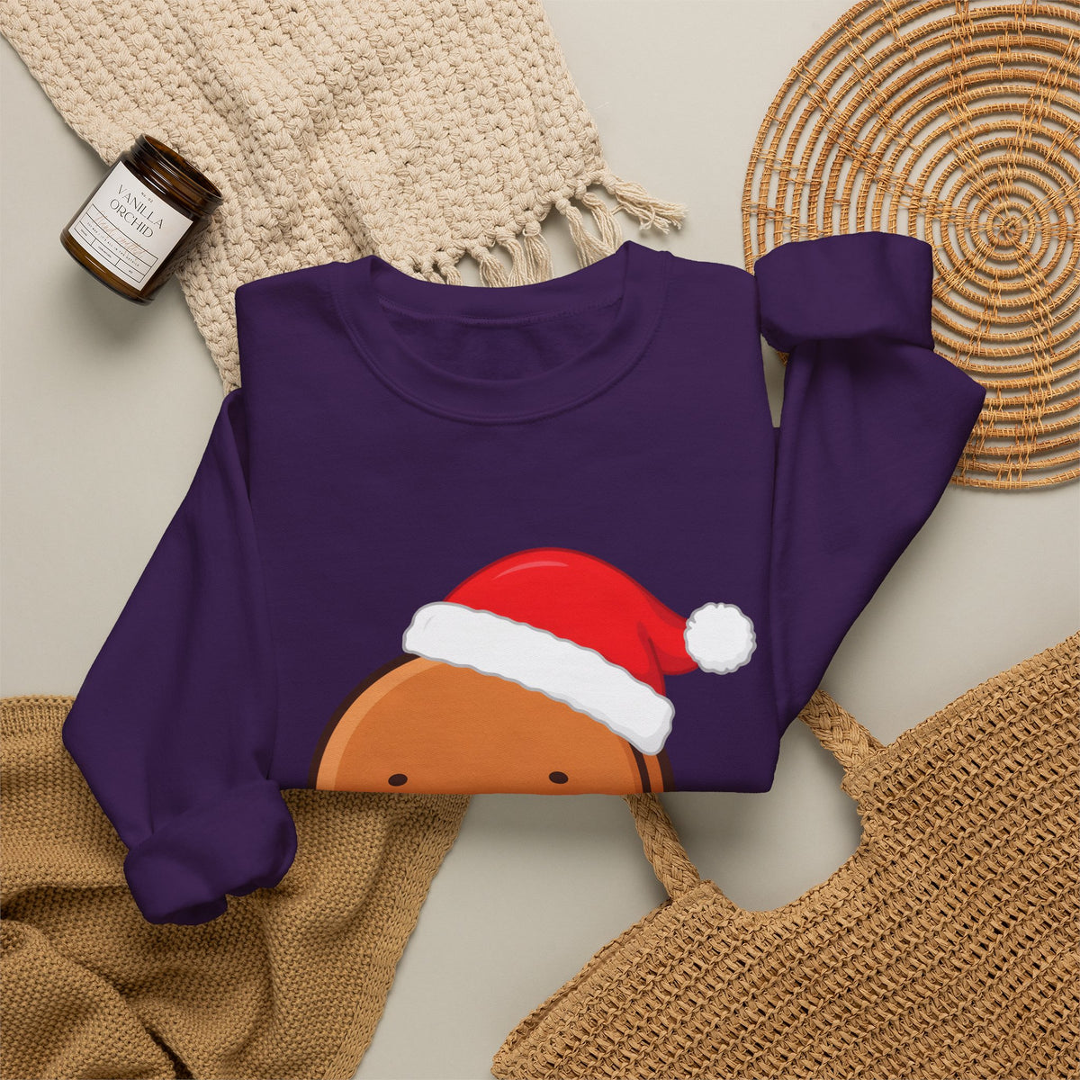 Christmas Gingerbread Sweatshirt, Cute Kawaii Holiday Crewneck