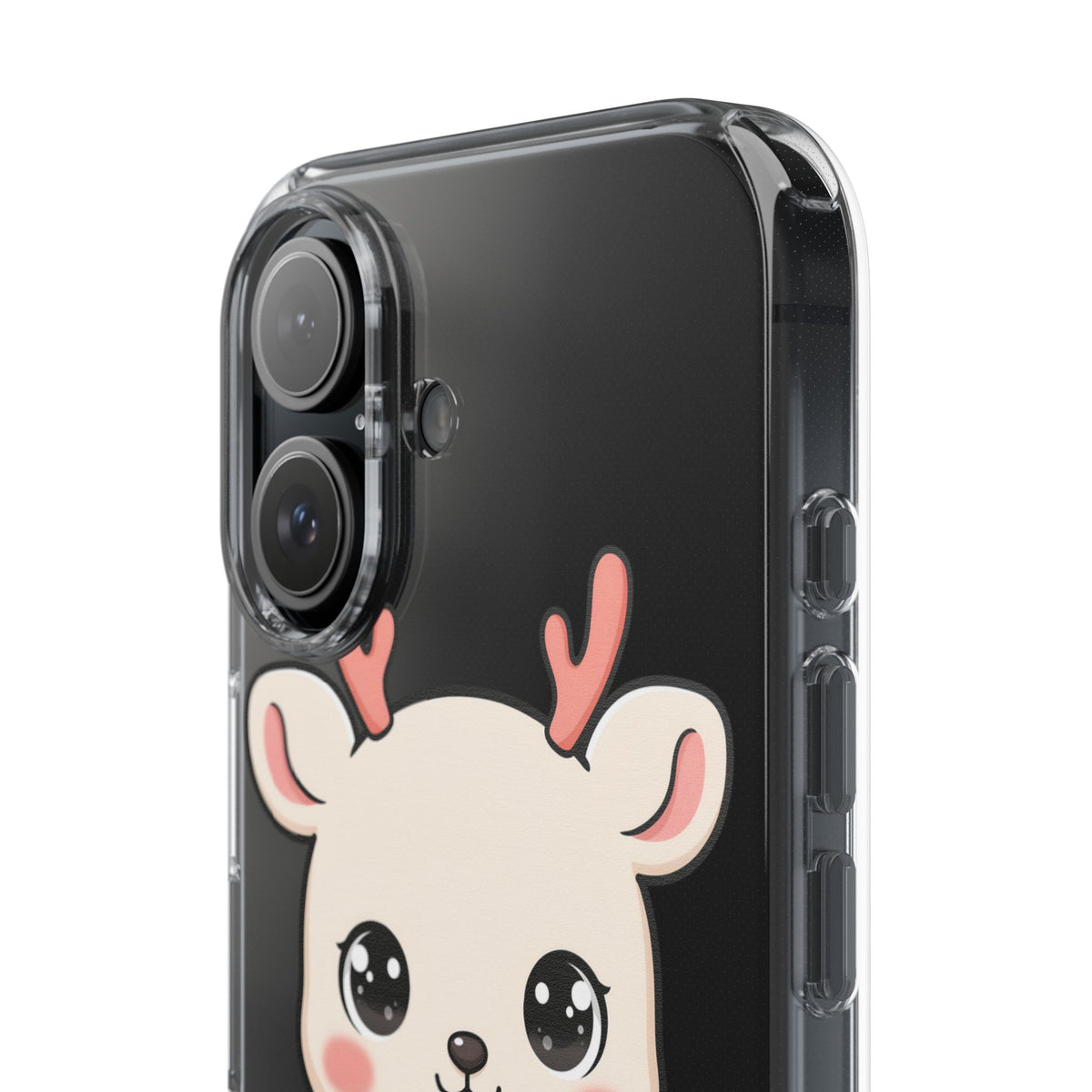 Kawaii Christmas Reindeer Clear Phone Case Gift