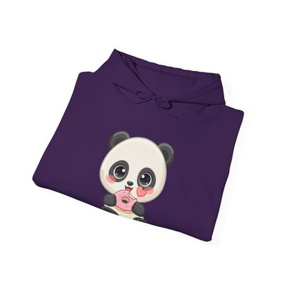 Kawaii Panda Hoodie, Cute Donut Lover Sweatshirt