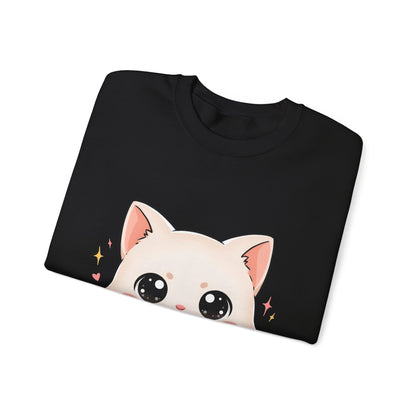 Kawaii Artist Cat Sweatshirt, Cute Creative Cat Lover Gift