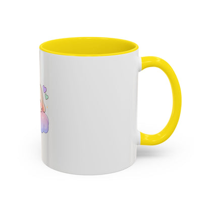 Kawaii Bunny Accent Coffee Mug, Dreamy Cute Animal Gift