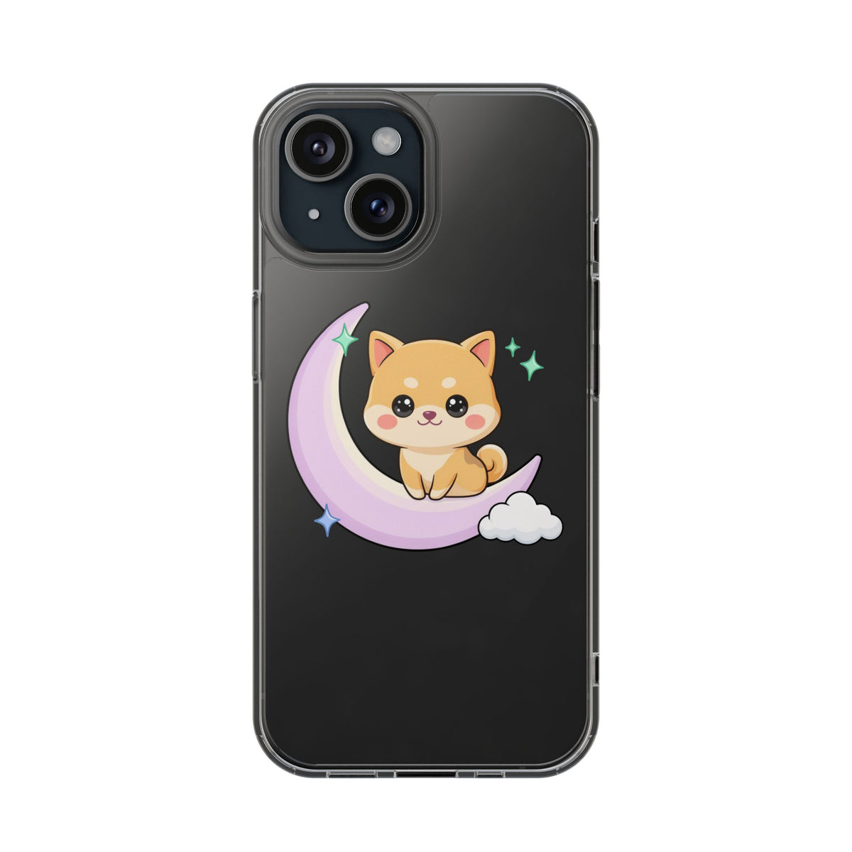 Kawaii Shiba Inu Phone Case – Crescent Moon Cutie