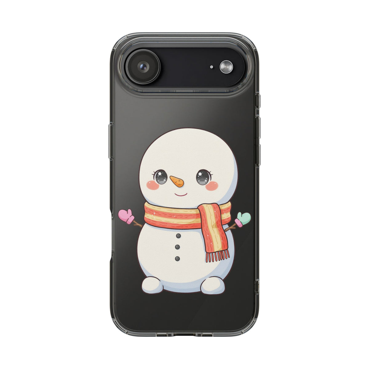 Kawaii Snowman Phone Case – Cute Christmas Clear Case