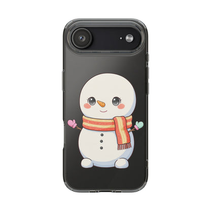 Kawaii Snowman Phone Case – Cute Christmas Clear Case