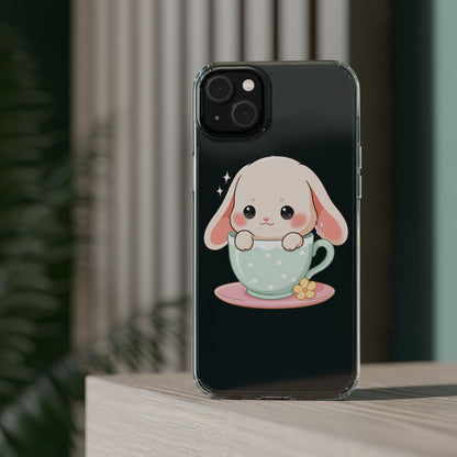 Kawaii Bunny Phone Case, Cute Teacup Rabbit