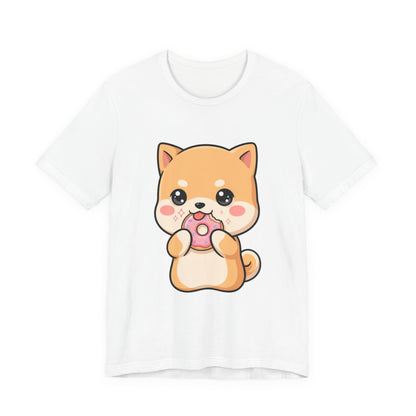 Kawaii Shiba Inu Donut Unisex Jersey Short Sleeve Tee