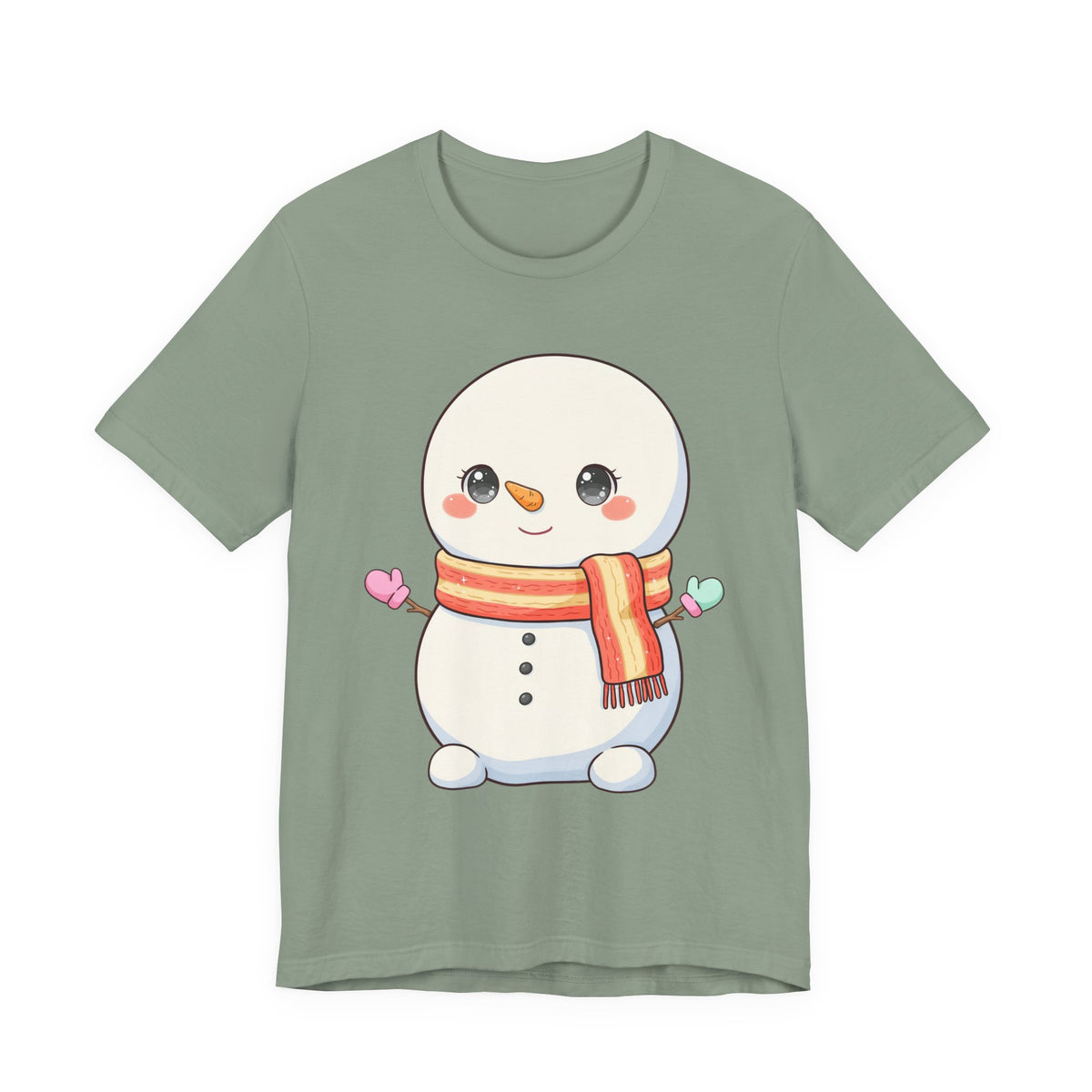 Kawaii Snowman Christmas T-Shirt for Cute Holiday Cheer