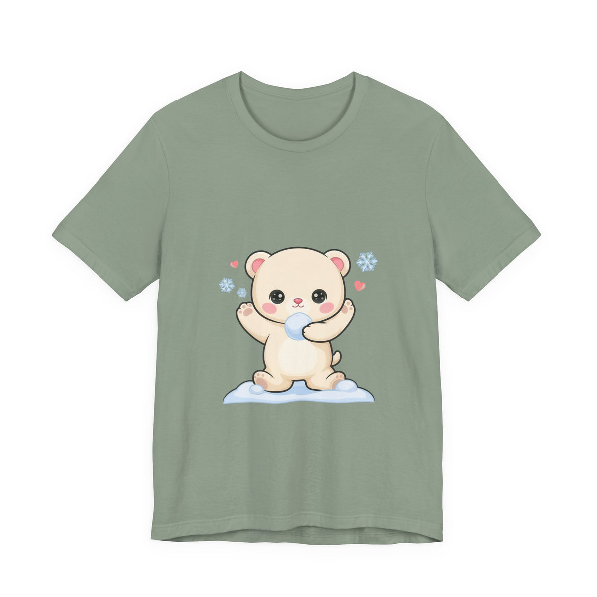 Kawaii Polar Bear Tee, Cute Snow Day Unisex Shirt