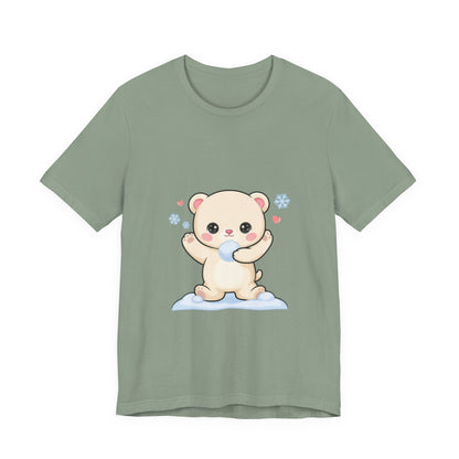 Kawaii Polar Bear Tee, Cute Snow Day Unisex Shirt