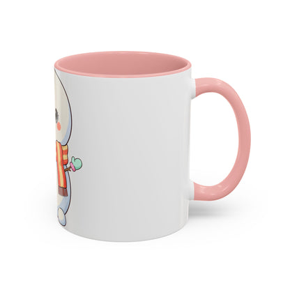 Kawaii Snowman Christmas Mug, Cute Holiday Accent Coffee Mug