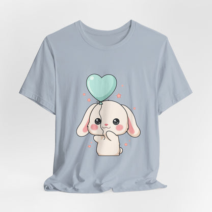 Kawaii Bunny T-Shirt with Balloon – Cute Chibi Rabbit Tee