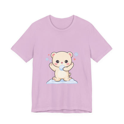 Kawaii Polar Bear Tee, Cute Snow Day Unisex Shirt