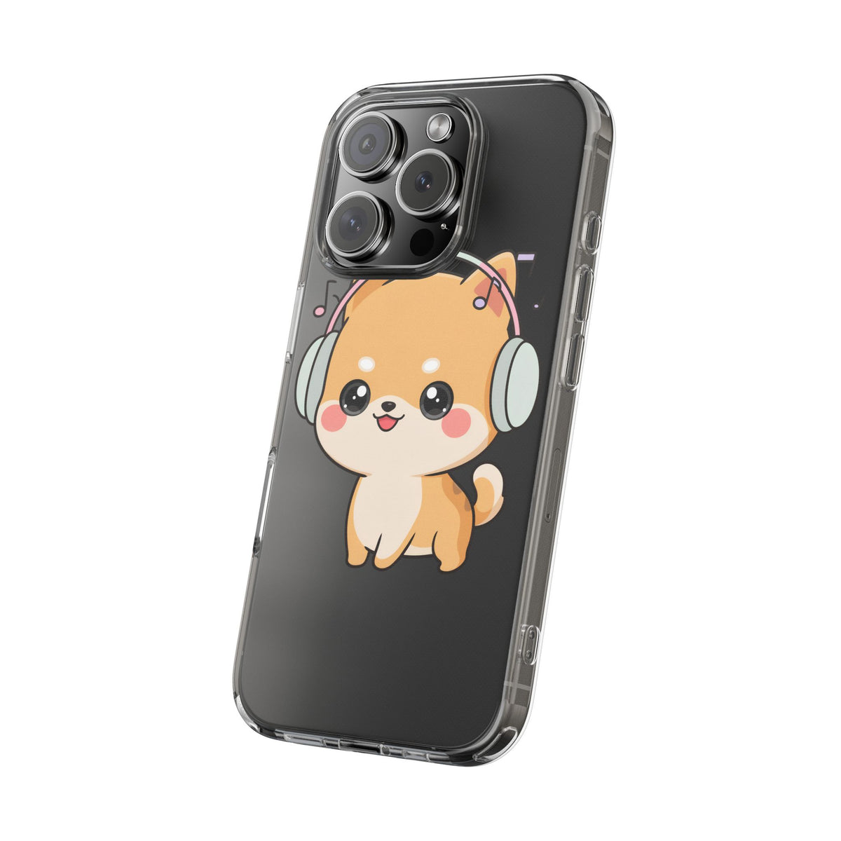 Kawaii Shiba Inu Phone Case – Music Lover Clear Case