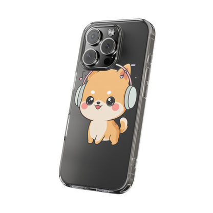 Kawaii Shiba Inu Phone Case – Music Lover Clear Case