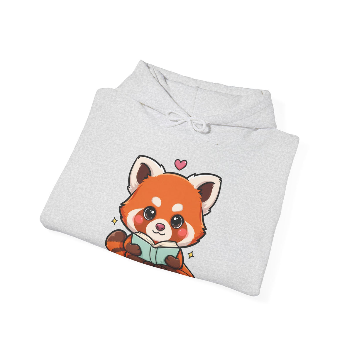 Cute Red Panda Reading Hoodie, Kawaii Book Lover Sweatshirt