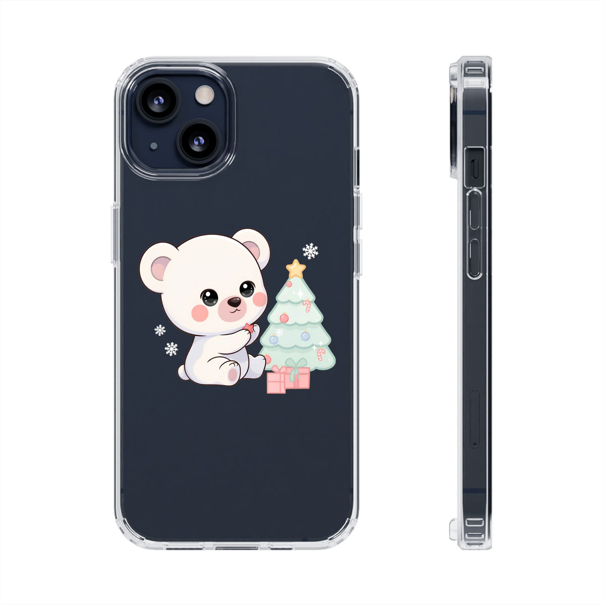 Christmas Polar Bear Phone Case, Kawaii Holiday Accessory