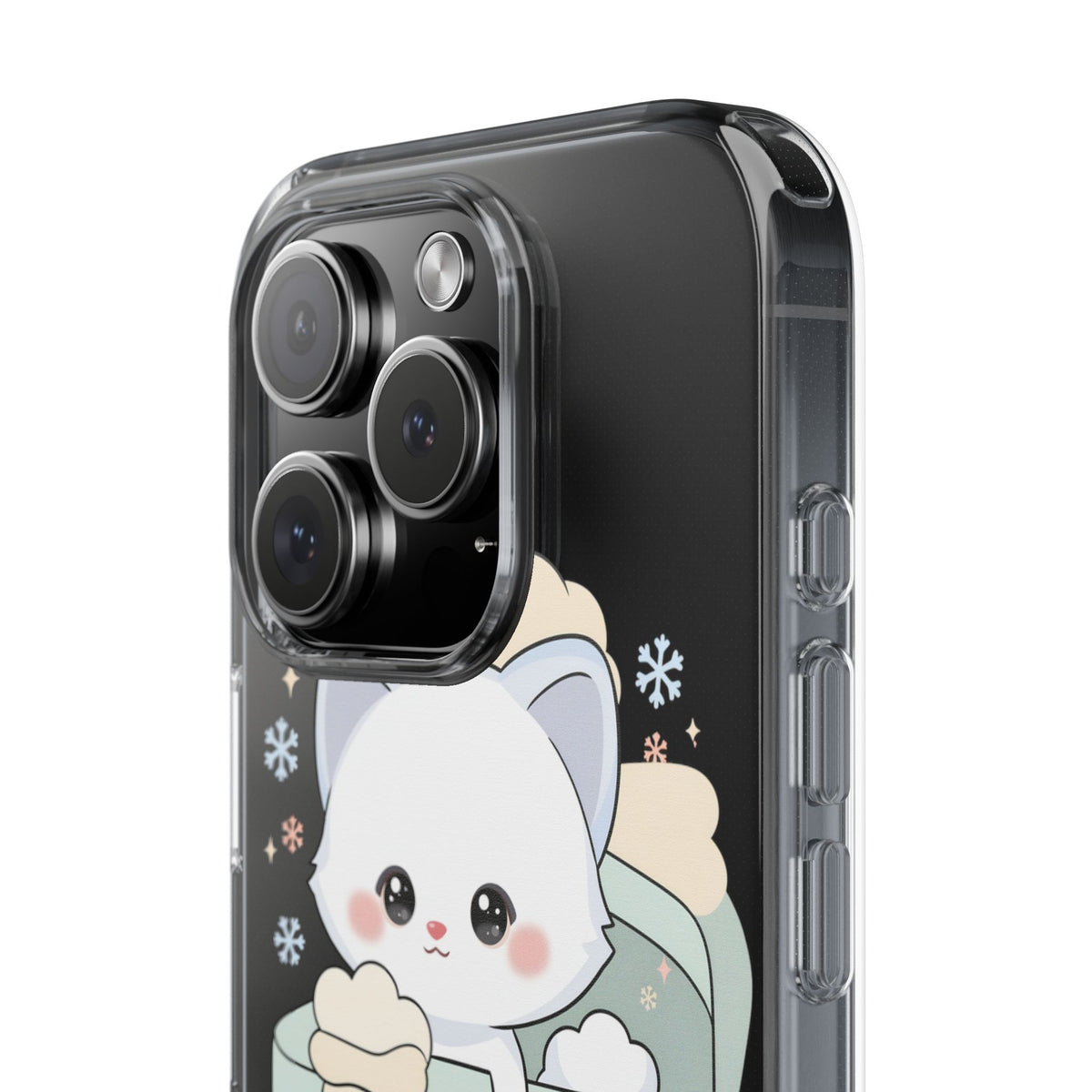 Kawaii Arctic Fox Clear Impact-Resistant Phone Case