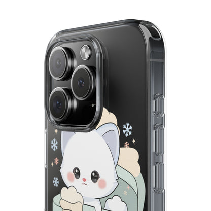 Kawaii Arctic Fox Clear Impact-Resistant Phone Case