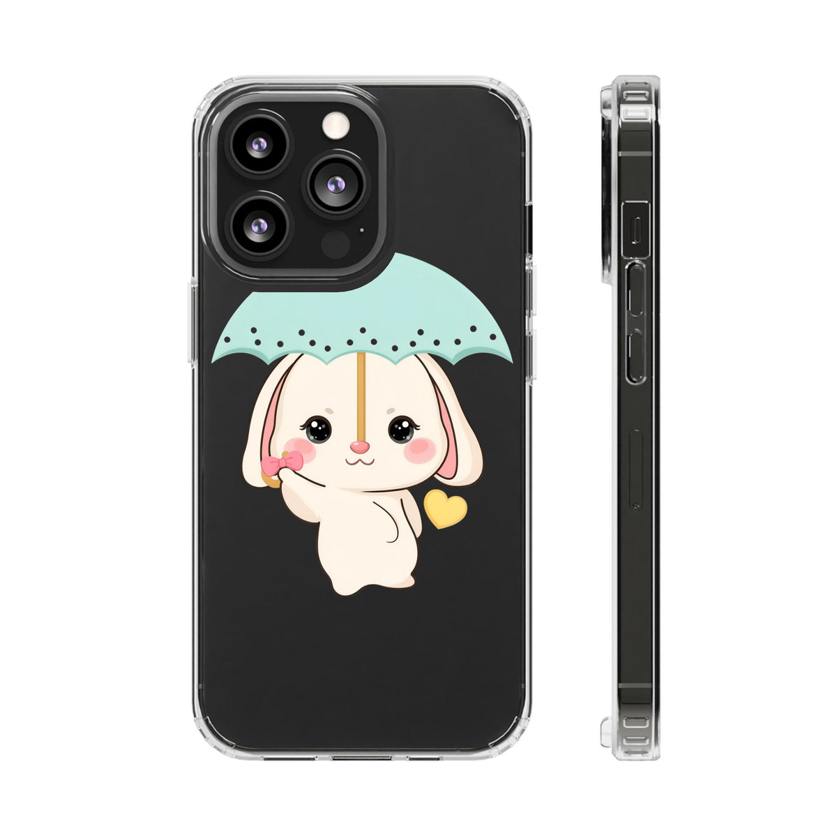 Kawaii Bunny Phone Case with Umbrella | Cute Clear Case