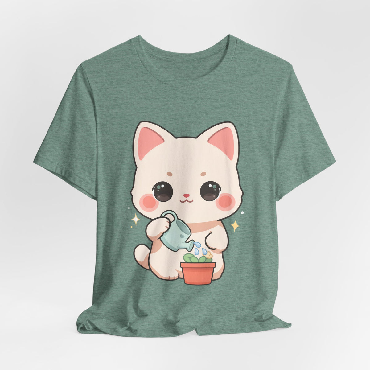 Kawaii Cat Gardening T-Shirt for Plant Lovers