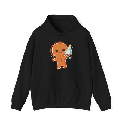 Gingerbread Christmas Hoodie, Kawaii Tree Decorating Sweatshirt