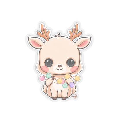 Kawaii Reindeer Sticker for Cute Holiday Decor