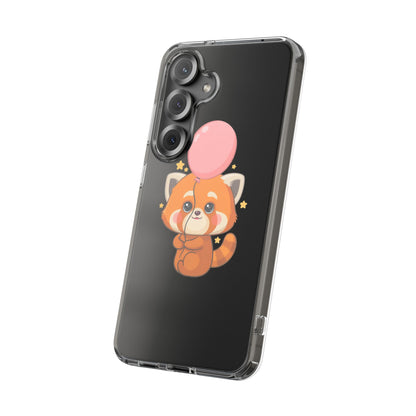 Kawaii Red Panda Clear Impact-Resistant Case with Balloon
