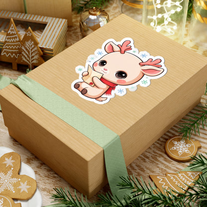 Kawaii Reindeer Christmas Sticker for Holiday Journals