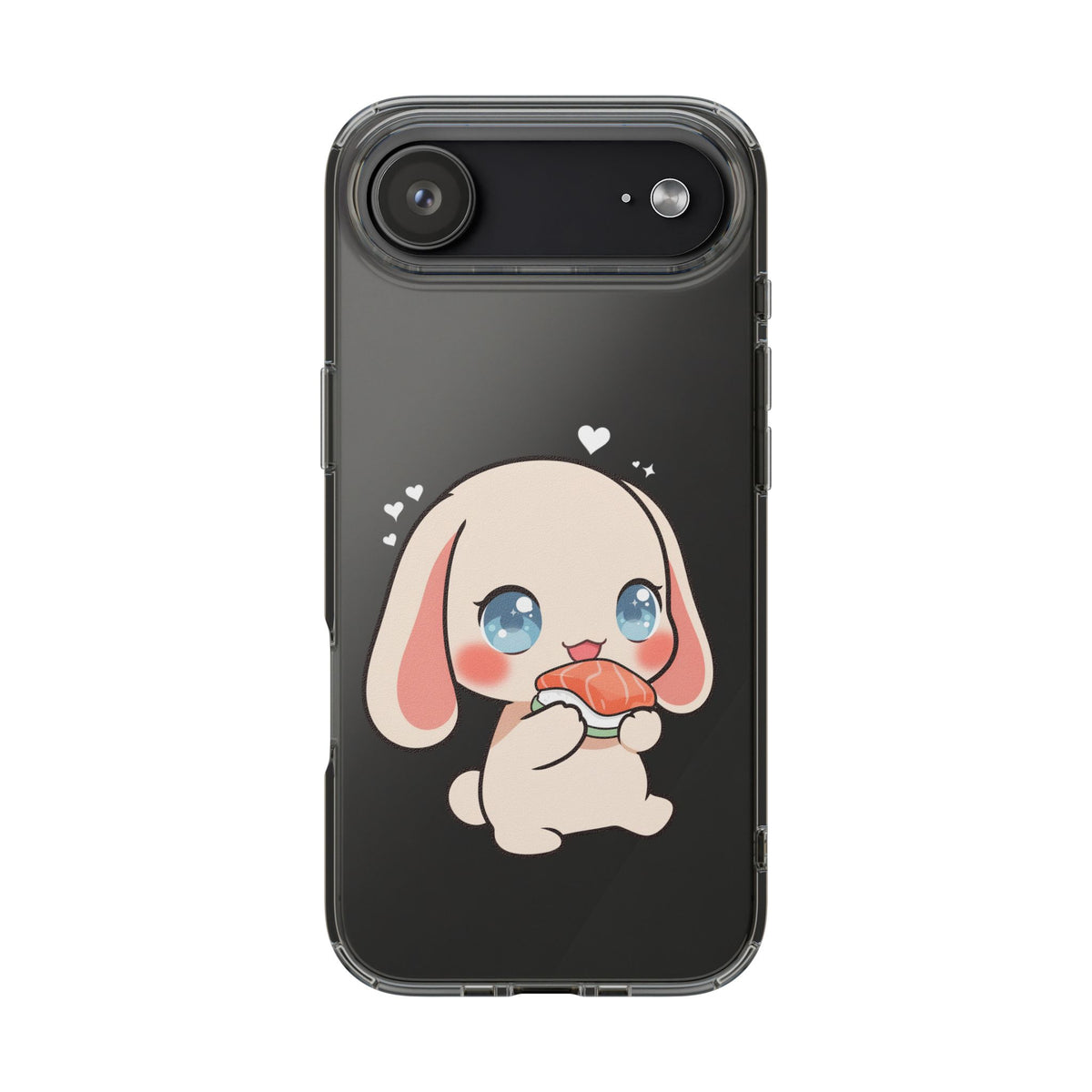 Kawaii Bunny Sushi Phone Case, Clear Impact-Resistant