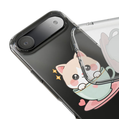 Kawaii Cat Phone Case, Cute Teacup Kitty Gift