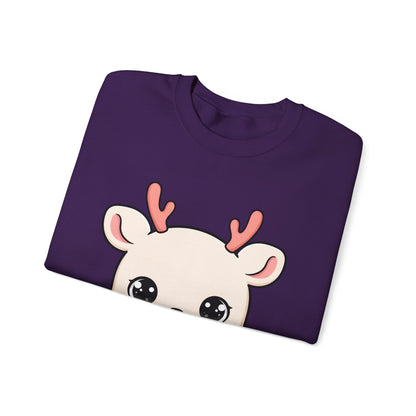 Kawaii Reindeer Sweatshirt, Cute Christmas Crewneck