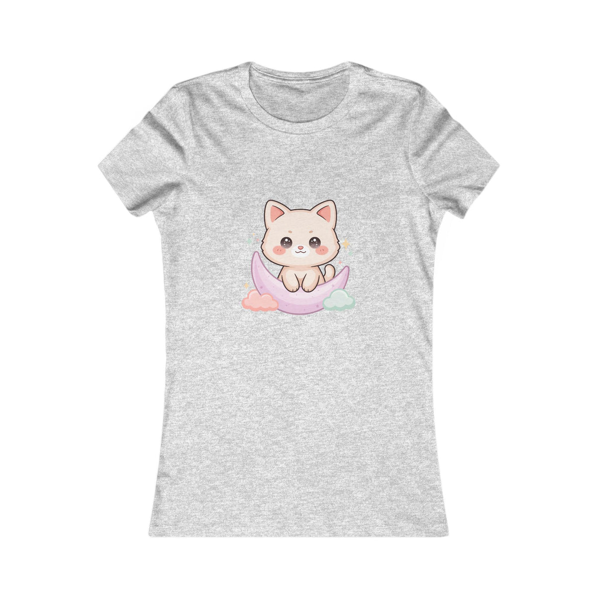 Kawaii Cat Moon T-Shirt for Dreamy Everyday Outings