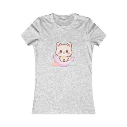 Kawaii Cat Moon T-Shirt for Dreamy Everyday Outings