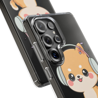 Kawaii Shiba Inu Phone Case – Music Lover Clear Case