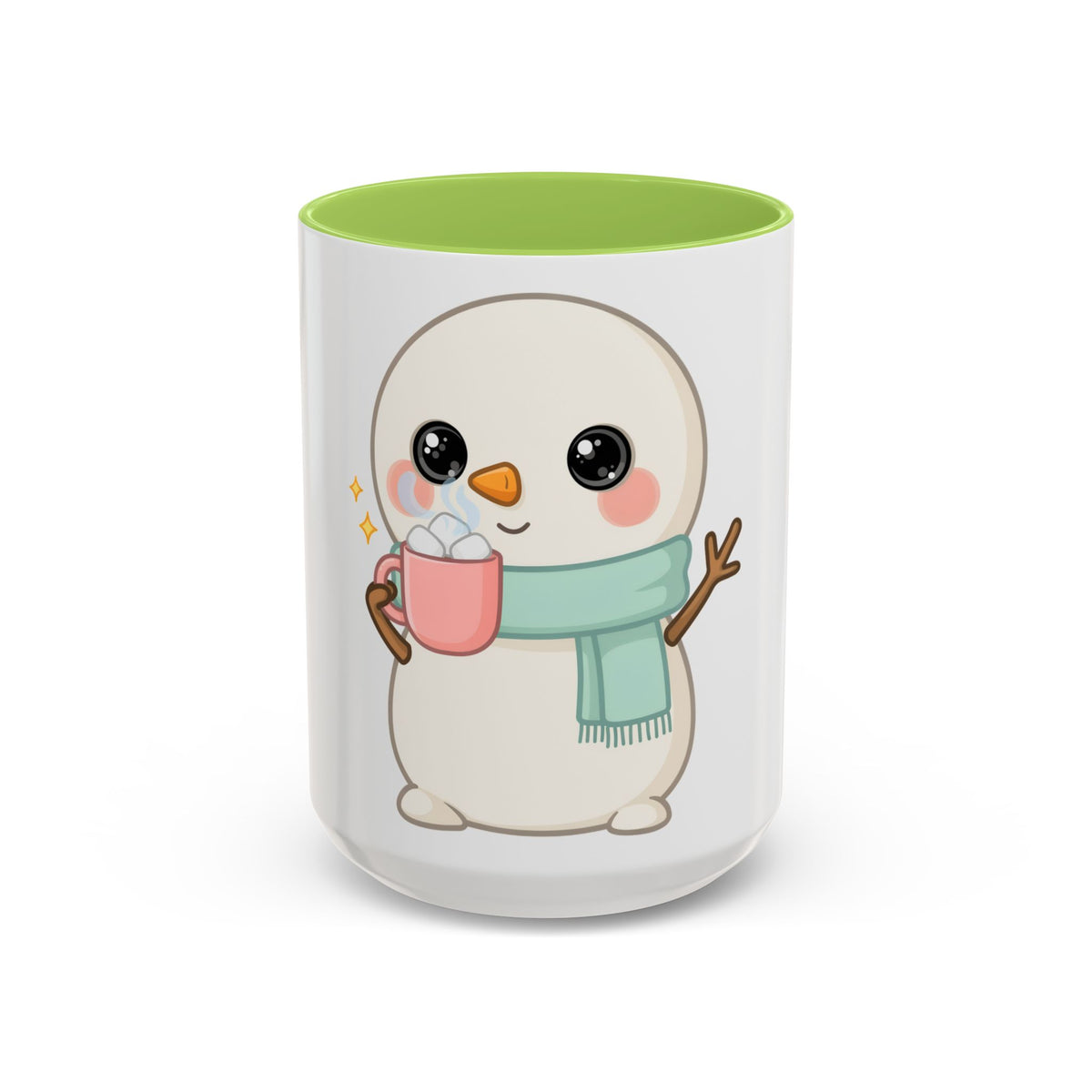Kawaii Snowman Accent Coffee Mug for Cozy Cocoa Fans