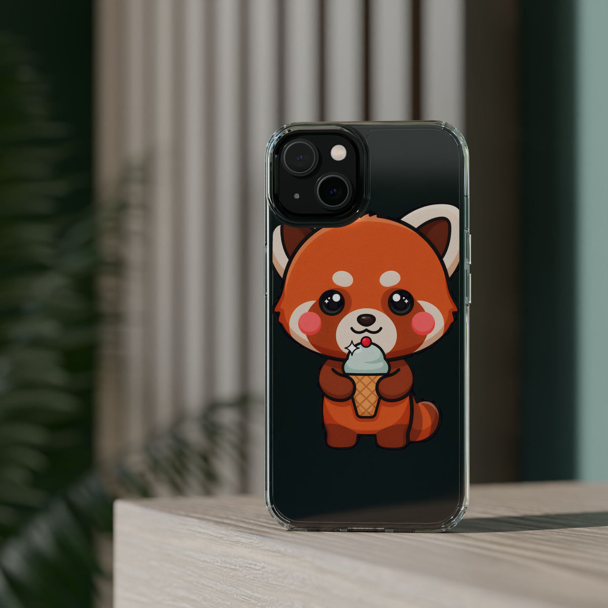Kawaii Red Panda Phone Case with Ice Cream