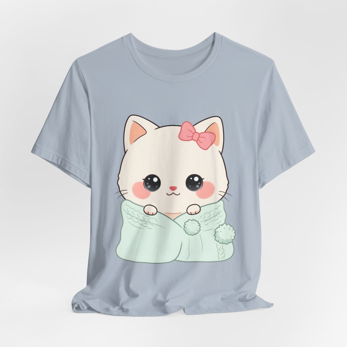 Kawaii Cat T-Shirt, Cozy Blanket Kitty for Cat Lovers