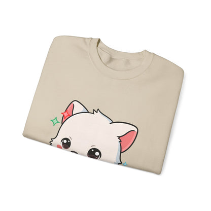 Kawaii Christmas Fox Sweatshirt, Cute Holiday Crewneck