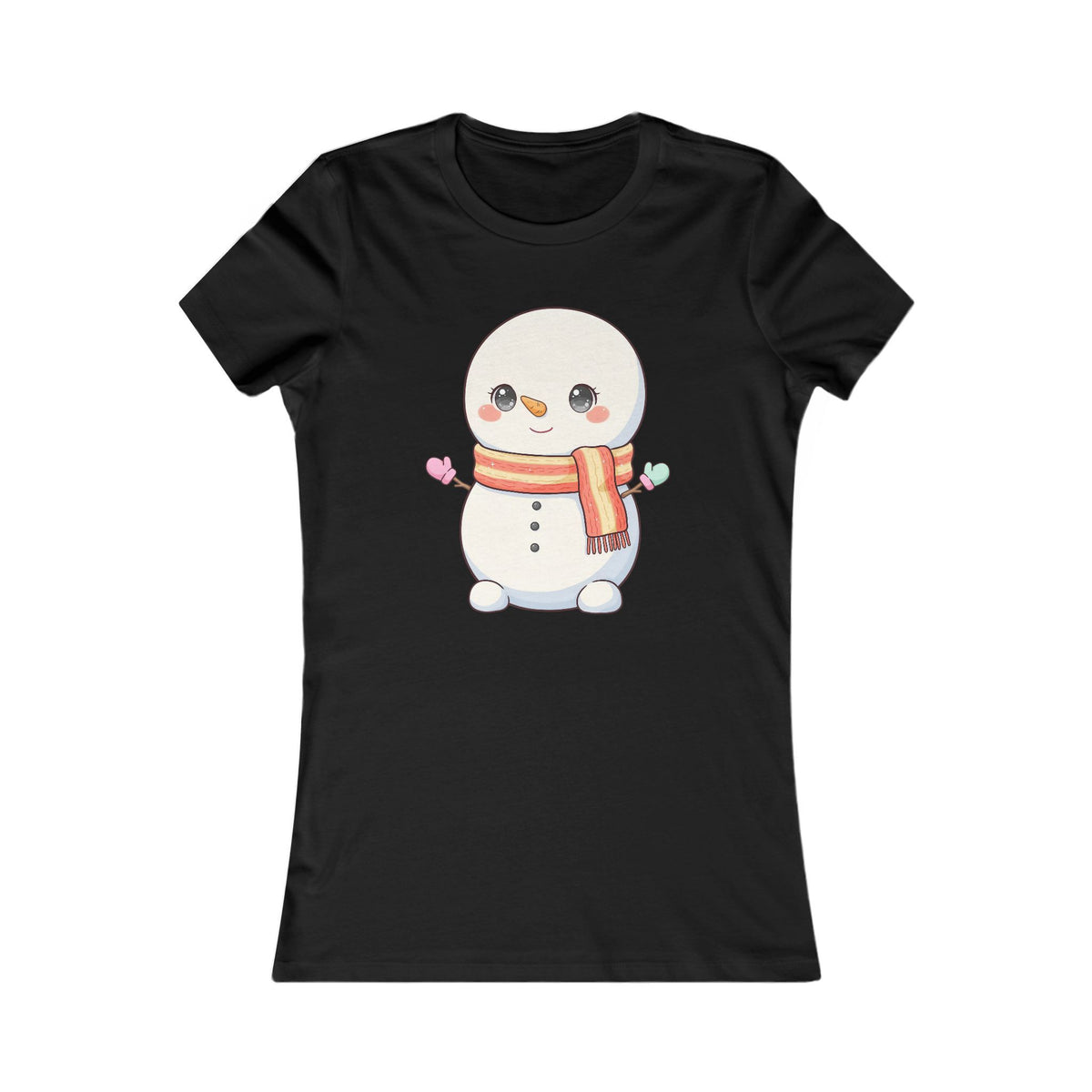Kawaii Snowman Christmas Tee for Women