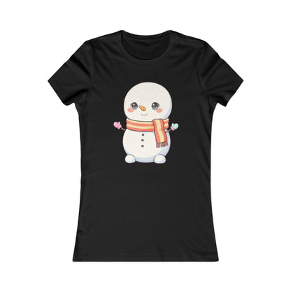 Kawaii Snowman Christmas Tee for Women
