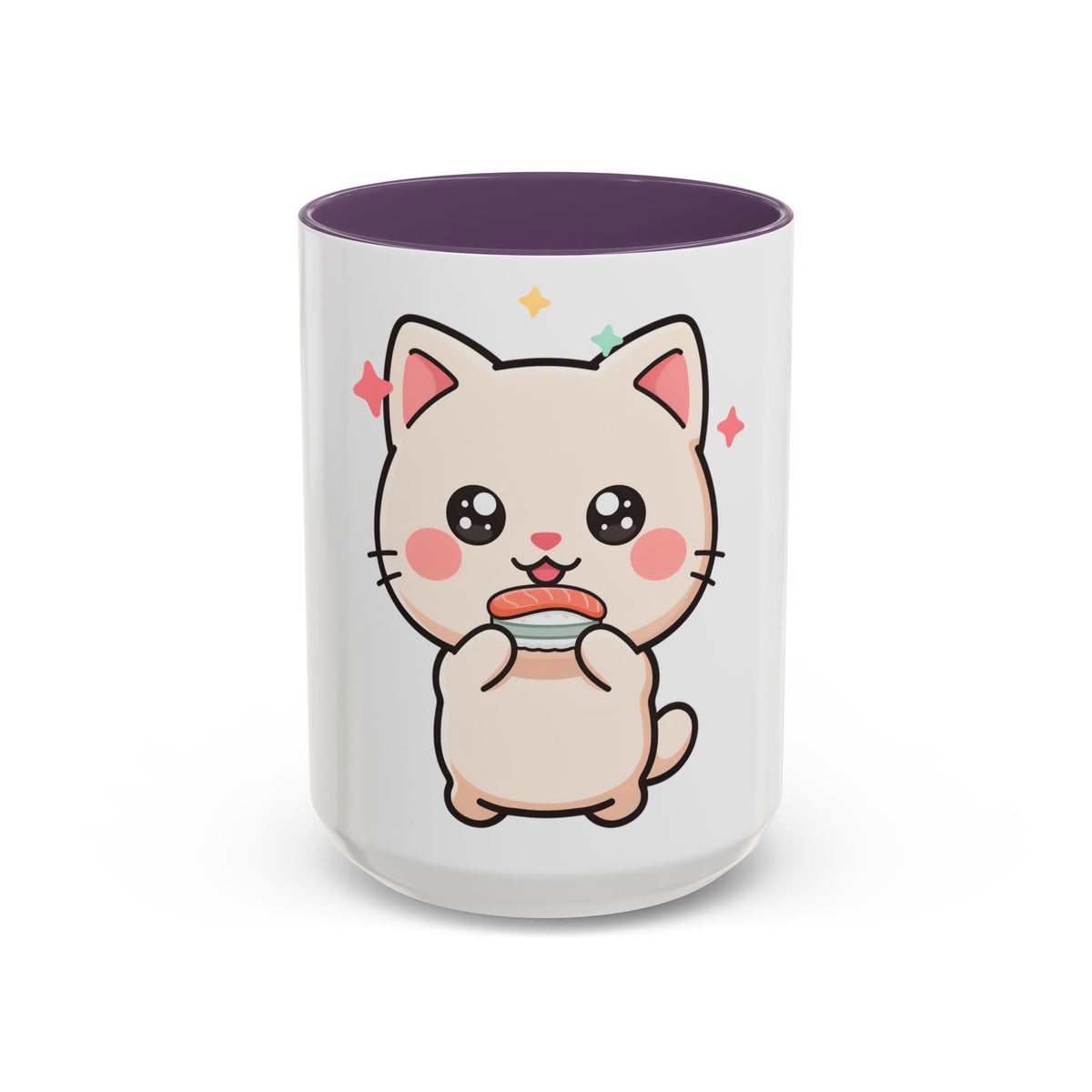 Kawaii Cat Sushi Mug, Cute Accent Coffee Mug